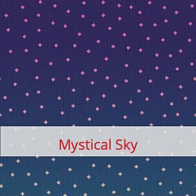 Reusable Duo Baguette Bag, 60 cm x 28 cm, cotton fabric, pattern: Mystical Sky