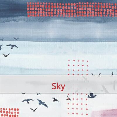 Sac à Baguette Duo réutilisable, 60 cm x 28 cm, tissu coton, motif: Sky: Sky