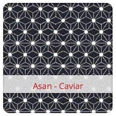 Sac à Pain réutilisable, 36 cm x 30 cm, tissu coton, motif: Asan - Caviar