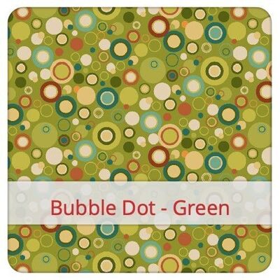 Bolsa de pan reutilizable, 36 cm x 30 cm, tela de algodón, patrón: Bubble Dot - Verde