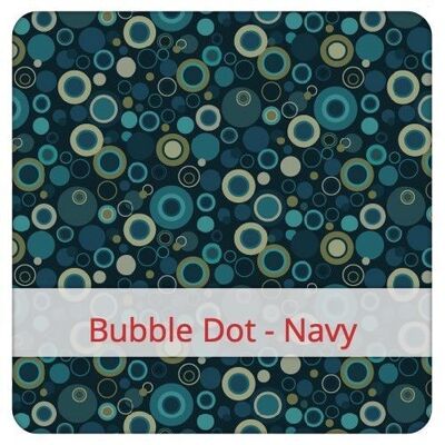 Reusable Bread Bag, 36 cm x 30 cm, cotton fabric, pattern: Bubble Dot - Navy