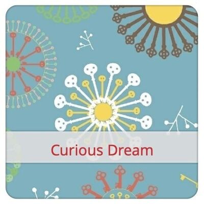Reusable bread bag, 36 cm x 30 cm, cotton fabric, pattern: Curious Dream