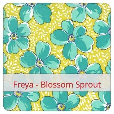 Sacchetto riutilizzabile per il pane, 36 cm x 30 cm, tessuto di cotone, motivo: Freya - Blossom Sprout