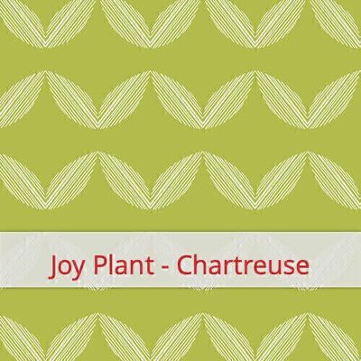 Reusable Bread Bag, 36 cm x 30 cm, cotton fabric, pattern: Joy Plant - Chartreuse