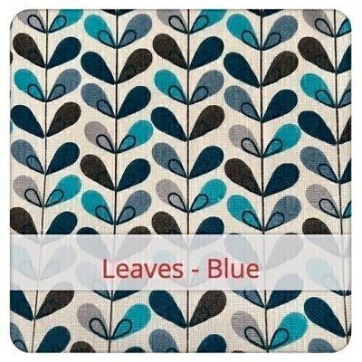 Sacchetto per il pane riutilizzabile, 36 cm x 30 cm, tessuto di cotone, motivo: Foglie - Blu