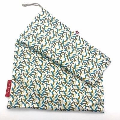 Sacchetto per il pane riutilizzabile, 36 cm x 30 cm, tessuto di cotone, motivo: Leaf Timberwolf