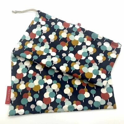 Sacchetto per il pane riutilizzabile, 36 cm x 30 cm, tessuto di cotone, motivo: Lubila
