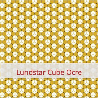 Sacchetto per il pane riutilizzabile, 36 cm x 30 cm, tessuto di cotone, motivo: Lundstar Cube Ochre