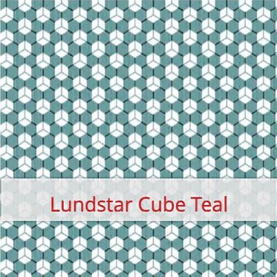 Sacchetto per il pane riutilizzabile, 36 cm x 30 cm, tessuto di cotone, motivo: Lundstar Cube Teal