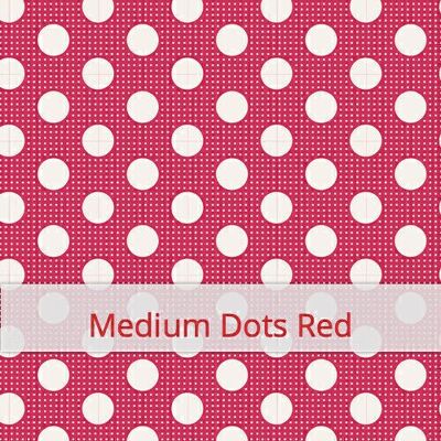 Sacchetto riutilizzabile per il pane, 36 cm x 30 cm, tessuto di cotone, motivo: Medium Dots Red