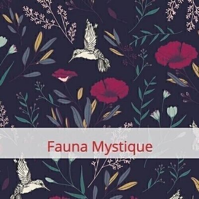 Reusable Bread Bag, 36 cm x 30 cm, cotton fabric, pattern: Mystical Land: Fauna Mystique