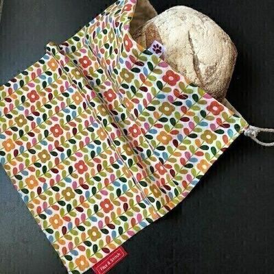 Sacchetto per il pane riutilizzabile, 36 cm x 30 cm, tessuto di cotone, motivo: Petula