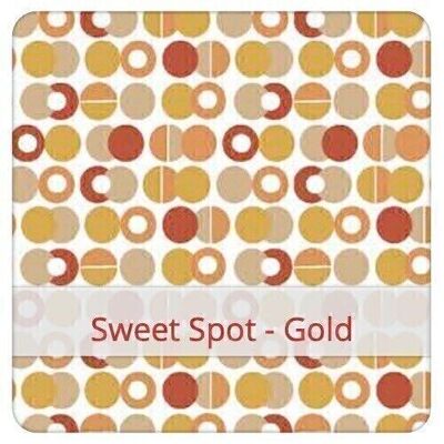 Bolsa de pan reutilizable, 36 cm x 30 cm, tela de algodón, patrón: Sweet Spot - Dorado