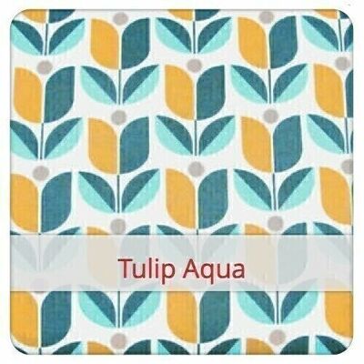 Sacchetto per il pane riutilizzabile, 36 cm x 30 cm, tessuto di cotone, motivo: Tulip Aqua
