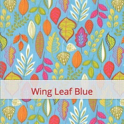 Sac à Pain réutilisable, 36 cm x 30 cm, tissu coton, motif: Wing Leaf Blue
