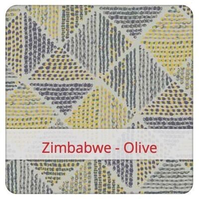 Sacchetto per il pane riutilizzabile, 36 cm x 30 cm, tessuto di cotone, motivo: Zimbabwe - Oliva