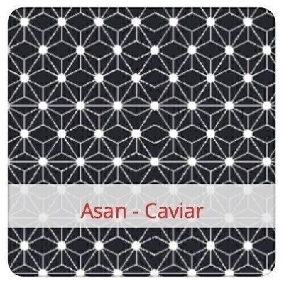 Sac à Pain Grand réutilisable, 45 cm x 35 cm, tissu coton, motif: Asan - Caviar