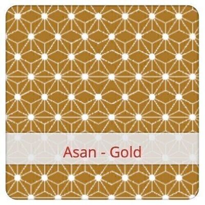 Sac à Pain Grand réutilisable, 45 cm x 35 cm, tissu coton, motif: Asan - Gold