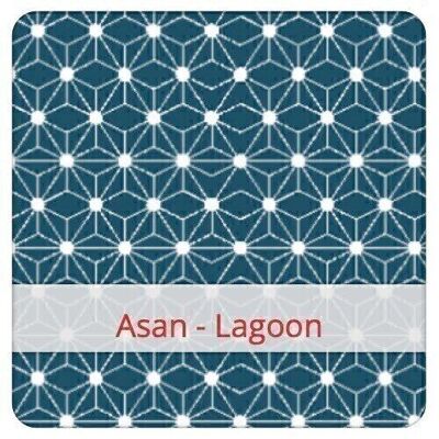 Sac à Pain Grand réutilisable, 45 cm x 35 cm, tissu coton, motif: Asan - Lagoon