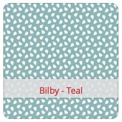 Large reusable bread bag, 45 cm x 35 cm, cotton fabric, pattern: Bilby - Teal