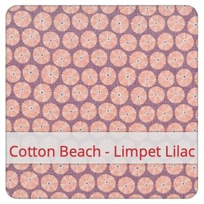Grande sacchetto riutilizzabile per il pane, 45 cm x 35 cm, tessuto di cotone, motivo: Cotton Beach - Limpet Lilac