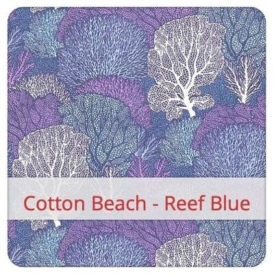 Bolsa de pan reutilizable grande, 45 cm x 35 cm, tela de algodón, patrón: Cotton Beach - Reef Blue