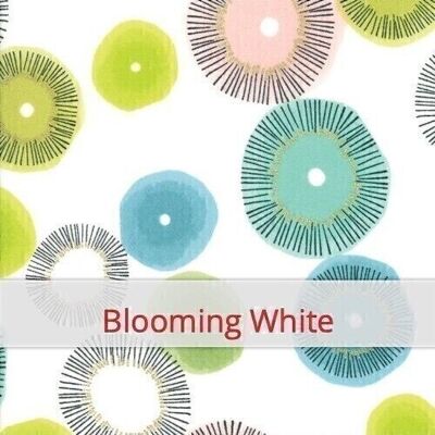 Large reusable bread bag, 45 cm x 35 cm, cotton fabric, pattern: Day in Paris: Blooming White