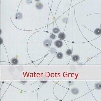 Large reusable bread bag, 45 cm x 35 cm, cotton fabric, pattern: Day in Paris: Water Dots Grey