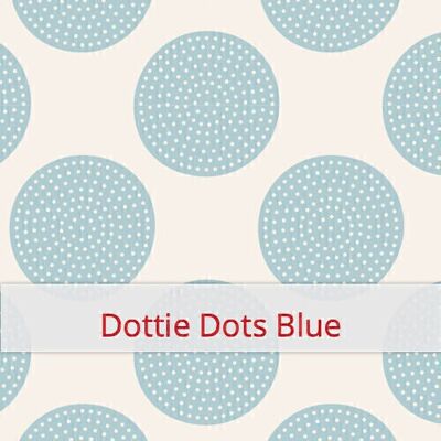 Large reusable bread bag, 45 cm x 35 cm, cotton fabric, pattern: Dottie Dots Blue