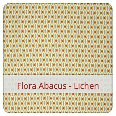 Large reusable bread bag, 45 cm x 35 cm, cotton fabric, pattern: Flora Abacus - Lichen