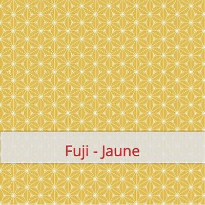 Large reusable bread bag, 45 cm x 35 cm, cotton fabric, pattern: Fuji - Yellow