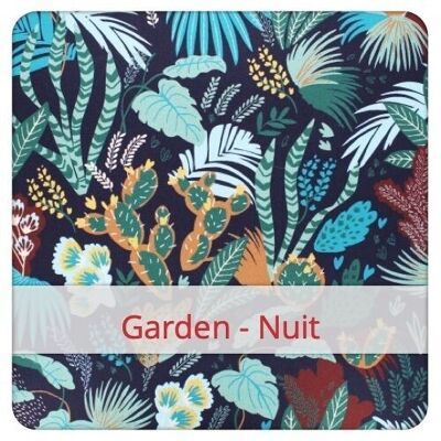 Sac à Pain Grand réutilisable, 45 cm x 35 cm, tissu coton, motif: Garden - Nuit