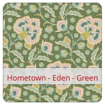 Large reusable bread bag, 45 cm x 35 cm, cotton fabric, pattern: Hometown - Eden - Green
