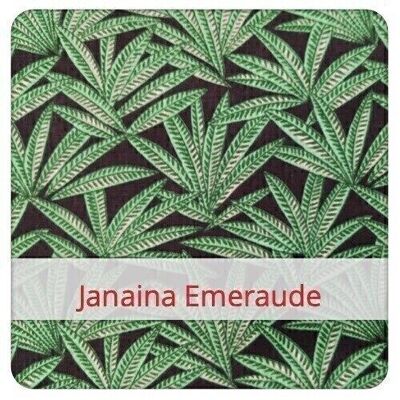 Large reusable bread bag, 45 cm x 35 cm, cotton fabric, pattern: Janaina Emeraude
