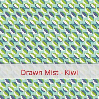 Grande sacchetto per il pane riutilizzabile, 45 cm x 35 cm, tessuto di cotone, motivo: Joy: Drawn Mist Kiwi