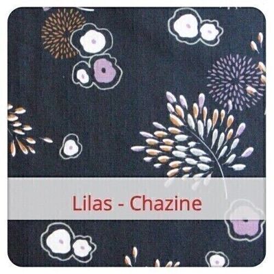 Large reusable bread bag, 45 cm x 35 cm, cotton fabric, pattern: Lilac - Chazine