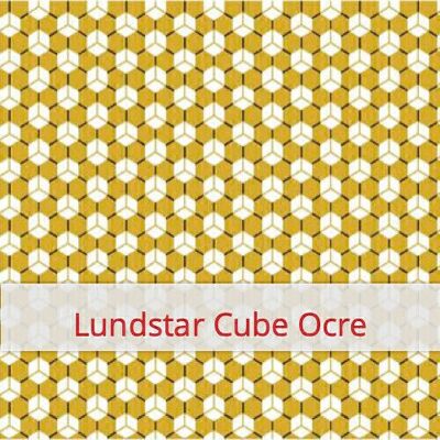 Grande sacchetto riutilizzabile per il pane, 45 cm x 35 cm, tessuto di cotone, motivo: Lundstar Cube Ochre