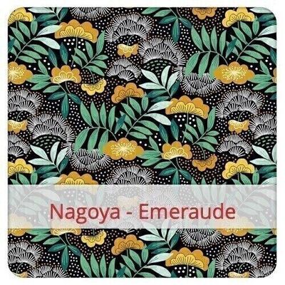 Grande sacchetto riutilizzabile per il pane, 45 cm x 35 cm, tessuto di cotone, motivo: Nagoya - Smeraldo