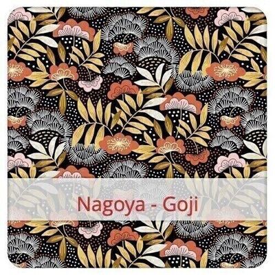 Large reusable bread bag, 45 cm x 35 cm, cotton fabric, pattern: Nagoya - Goji