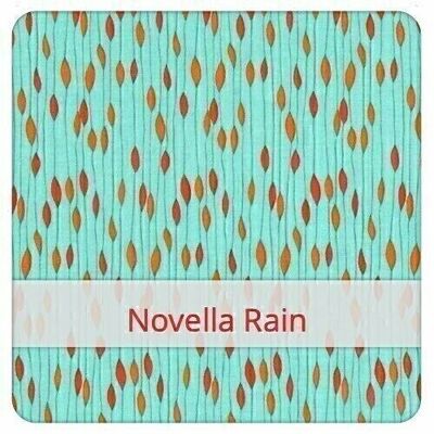 Large reusable bread bag, 45 cm x 35 cm, cotton fabric, pattern: Novella Rain