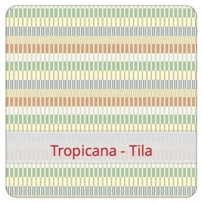 Grande sacchetto per il pane riutilizzabile, 45 cm x 35 cm, tessuto di cotone, fantasia: Tropicana - Tila