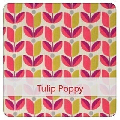 Grande sacchetto riutilizzabile per il pane, 45 cm x 35 cm, tessuto di cotone, motivo: Tulipano Papavero