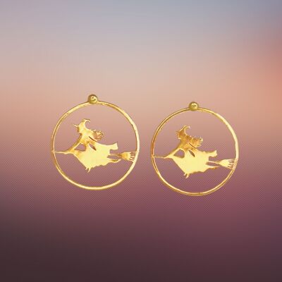 Pendientes Flying Witch XL - Oro