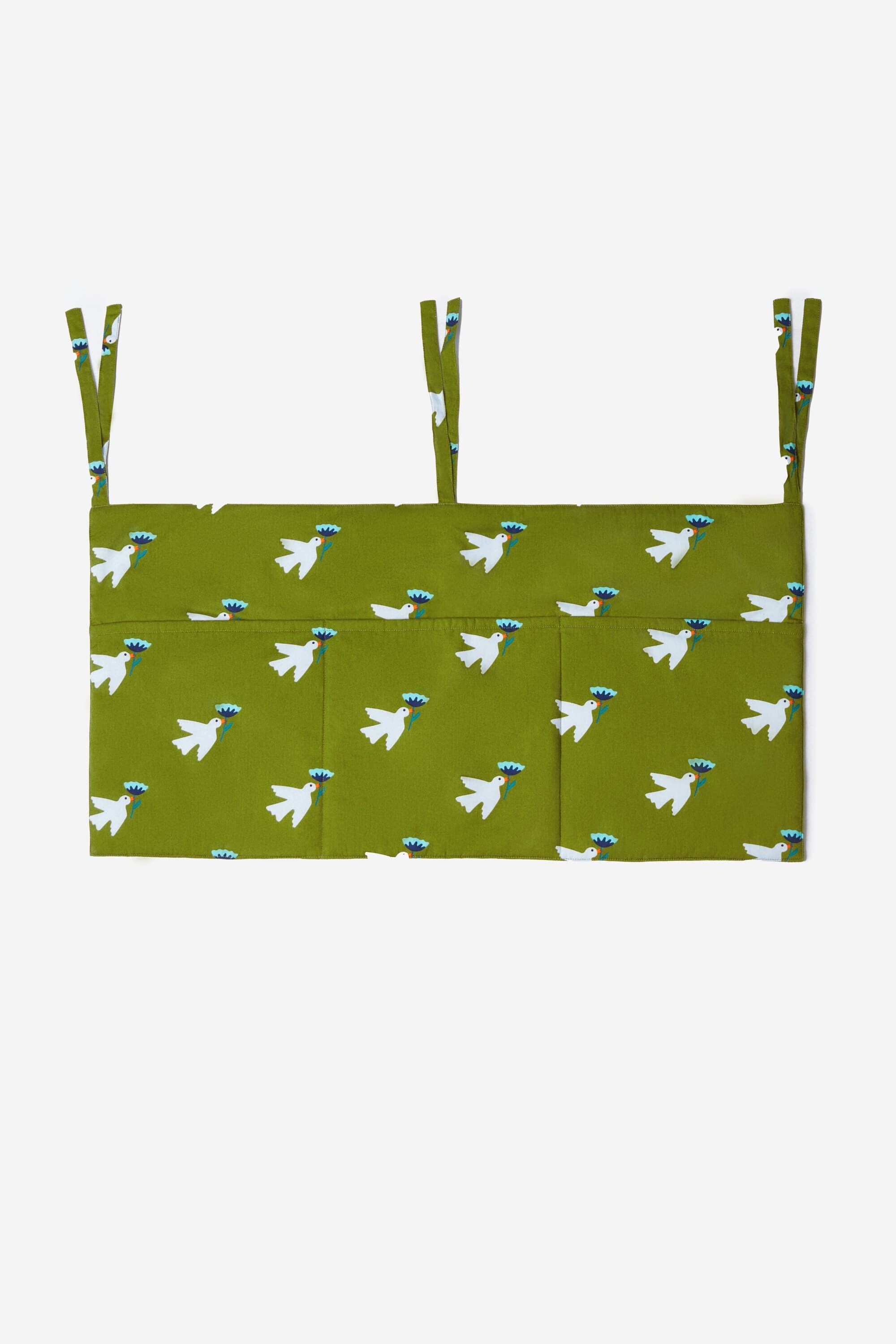 ORGANISATEUR DE LIT - COTON IMPRIMÉ OISEAUX