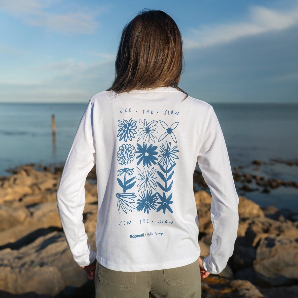 Maglietta pesante a maniche lunghe Sew The Slow da donna