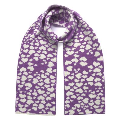 Hearts Wool & Cashmere Scarf Lilac