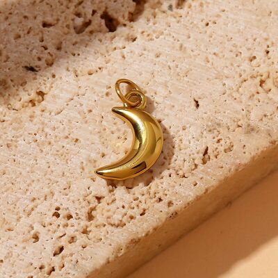 Lot de 3 pendentifs lune dorée