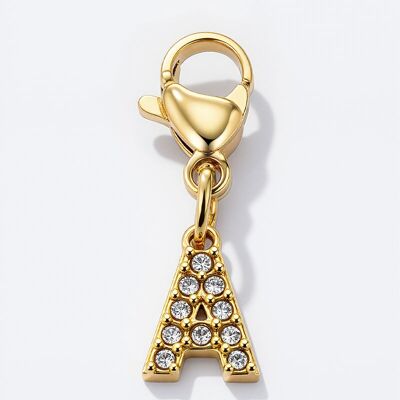 CHARM-Un ciondolo con strass in acciaio inossidabile
