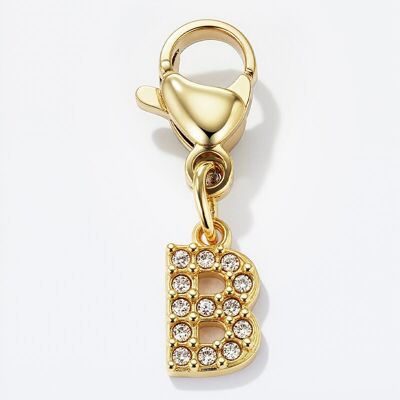 Ciondolo con strass in acciaio inossidabile CHARM-B