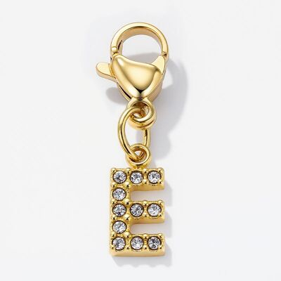 Ciondolo CHARM-E in acciaio inossidabile con strass